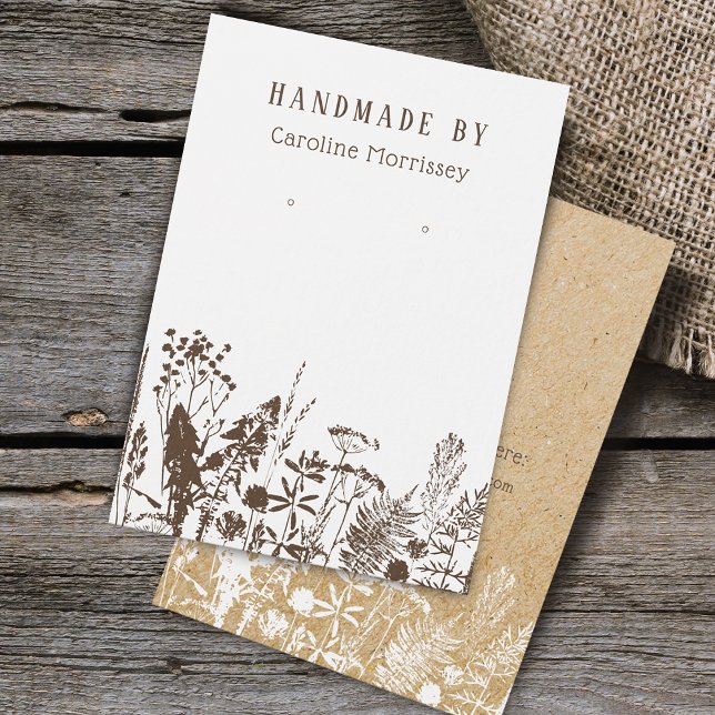 Rustic Wildblomme Earring Visning Card Visitkort (Rustic wildflowers Earring Display Card)