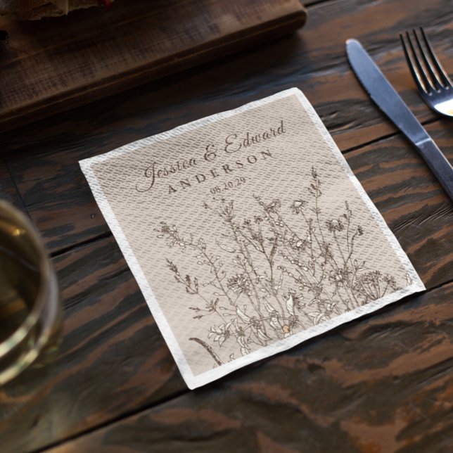 Rustic WildblommEarthy Blommigt Personlig Pape Pappersservett (Skapare uppladdad)