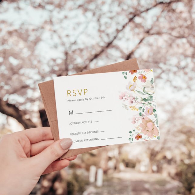 Rustic Wildblommes Bröllop OSA Cards (Skapare uppladdad)