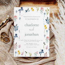 Rustic WildblomModern Calligraphy Bröllop