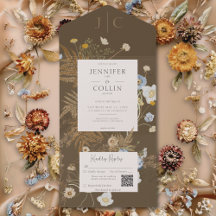 Rustic WildblomMonogram Brown QR-kod