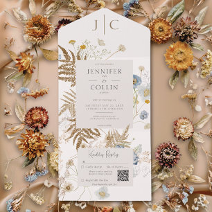 Rustic WildblomMonogram Cream QR-kod