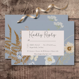 Rustic WildblomMonogram Dusty Blue OSA Kort
