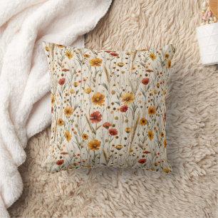 Rustic Wildblommor - Blommönstret Boho Fall Kudde