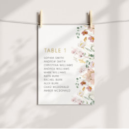 Rustic Wildblommor Bröllop Bordsnumren 1 Inbjudningar