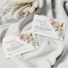 Rustic Wildblommor Diaper Raffle-höljeskort Tilläggskort