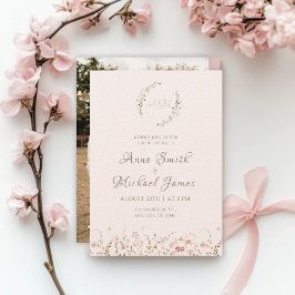 Rustic Wildblommor med Photo Boho Land Blommigt Inbjudningar