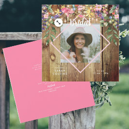 Rustic WildblommPhoto Möhippa Wood Invit Inbjudningar