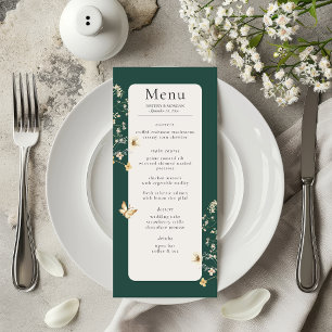 Rustic WildblommRam Emerald Grönt Bröllop Meny
