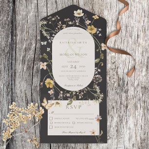 Rustic Wildblomoval Ram Black Middag