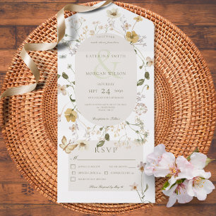 Rustic Wildblomoval Ram White Middag