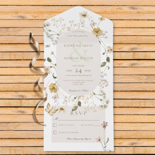 Rustic Wildblomoval Ram White No Middag