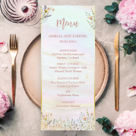 Rustic WildblomPastel Garden Wedding Meny