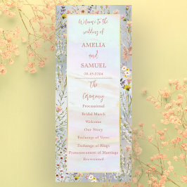 Rustic WildblomPastel Garden Wedding Program