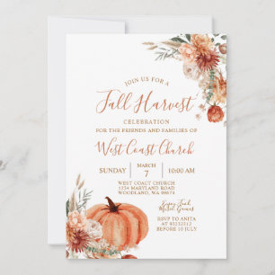 Rustic WildblomPumpkin Fall Harvest Firande Inbjudningar
