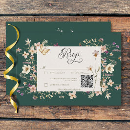 Rustic WildblomRam Emerald Grönt QR-kod OSA Kort