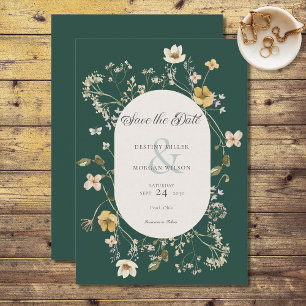 Rustic WildblomRam Emerald Grönt Spara Datumet
