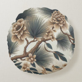 Rustic WildblomRound Pillow - Naturens charm Rund Kudde