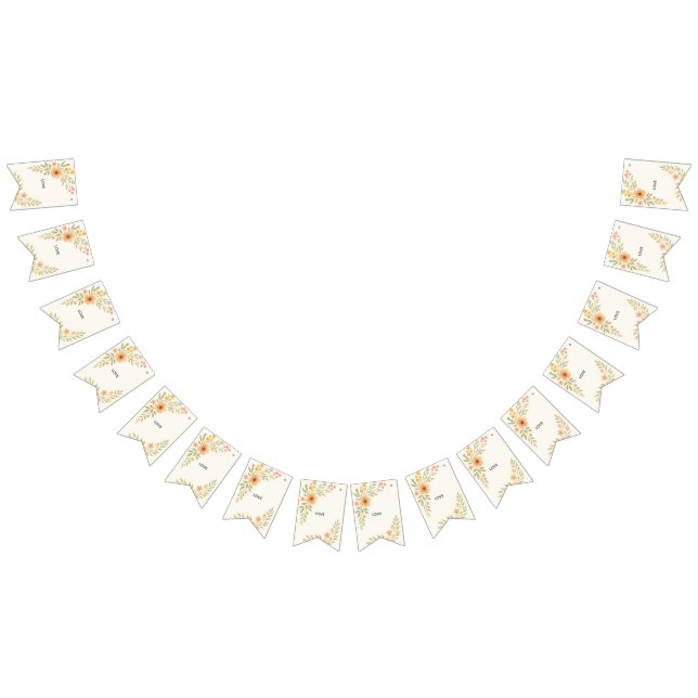 Rustic Wildbloms Bröllop Bunting Flaggor (Alla)