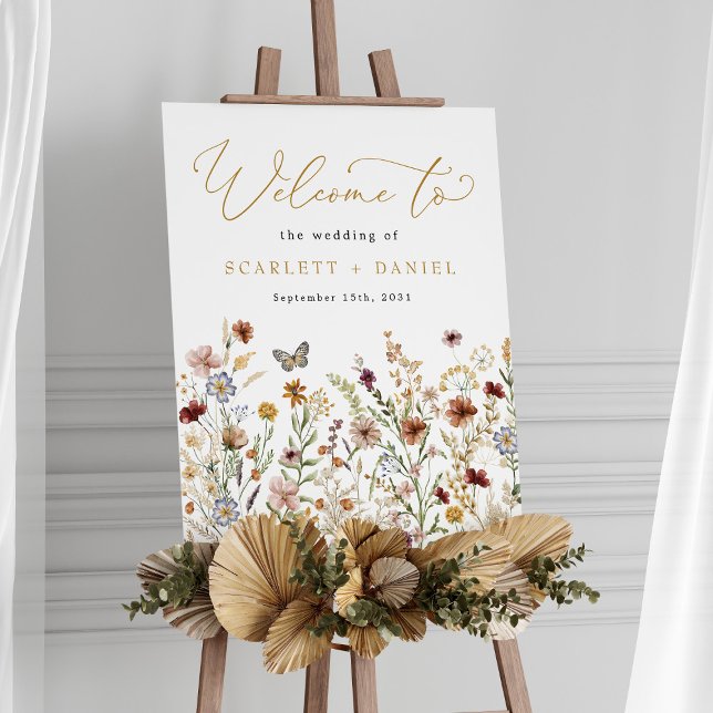 Rustic Wildbloms Bröllop Garden Flowers Välkommen Poster (Skapare uppladdad)