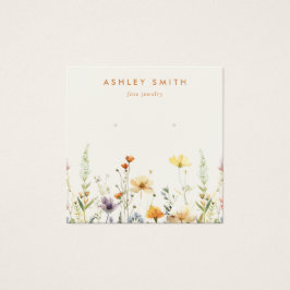 Rustic Wildbloms Earring Visning Card Fyrkantigt Visitkort