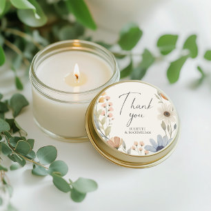 Rustic Wildbloms Tack Wedding Favor Runt Klistermärke