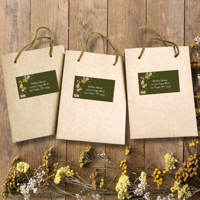 Rustic wildblomsage grönt babydusch fraktsedel (Skapare uppladdad)