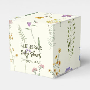 Rustic wildblomsage grönt babydusch presentaskar