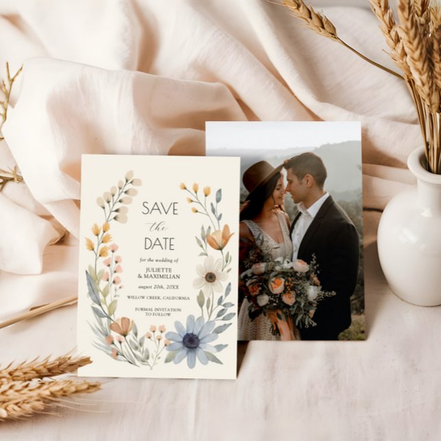 Rustic WildblomWandec Bröllop spara datum Inbjudningar (Skapare uppladdad)