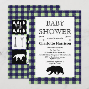 Rustic Wilderness & Animals Play Baby Shower Inbjudningar