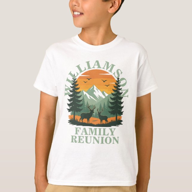 Rustic Wilderness Family Reunion Anpassade Kids T Shirt (Framsida)