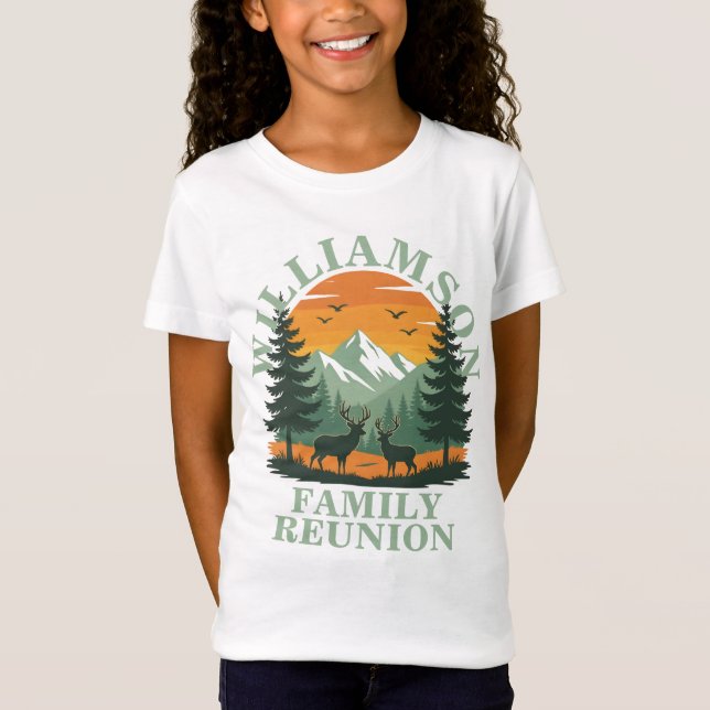 Rustic Wilderness Family Reunion Anpassade Kids T Shirt (Framsida)