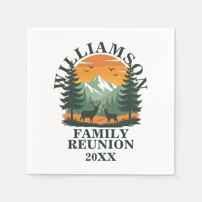 Rustic Wilderness Family Reunion Pappersservett (Framsidan)