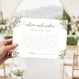 Rustic Wildflower Bridal Shower Advice and Wishes  Tilläggskort