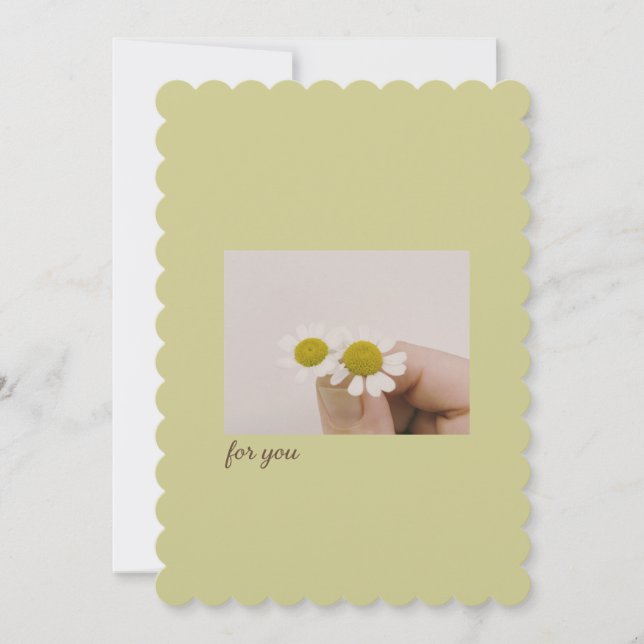 Rustic Wildflower Flat Card – Minimalist Thank You Tack Kort (Framsida)