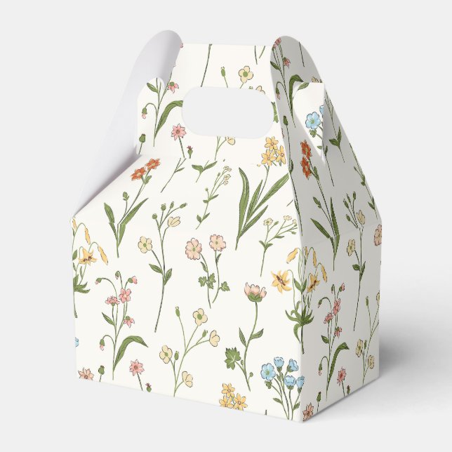 Rustic Wildflower Meadow Hand Drawn Multicolored Presentaskar (Framsidan Sidan)