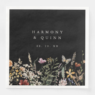 Rustic Wildflower Paper Napkins Wedding Decor Pappersservett