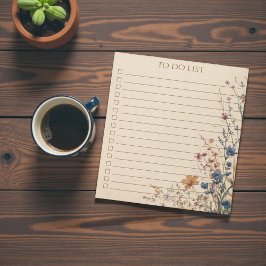 Rustic Wildflower To Do List Teacher Nature Gift Anteckningsblock