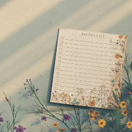 Rustic Wildflower To Do List Teacher Nature Gift Anteckningsblock