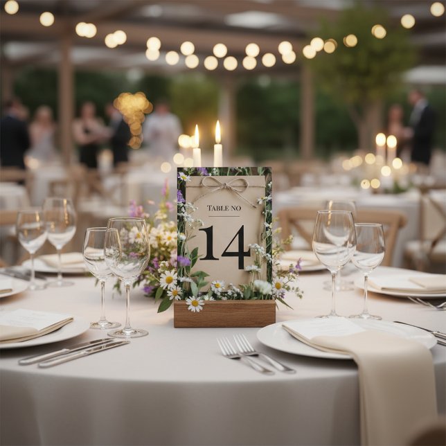 Rustic Wildflower Wedding Table Number Inbjudningar (Skapare uppladdad)