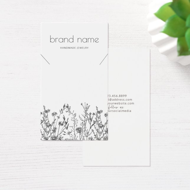 Rustic Wildflowers Necklace Display  Visitkort (Skivbord)