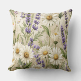 Rustic Wildflowers Pillow & Mug - Lavender Sage Fl Kudde