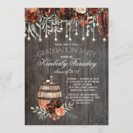 Rustic Winery Blommigt Ljus Studentfest Inbjudningar