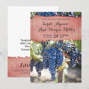 Rustic Winery Grape Vines Bröllop Inbjudningar