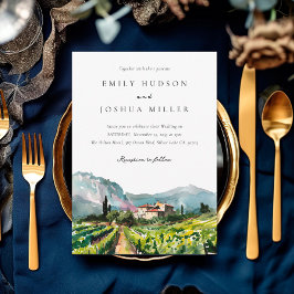 Rustic Winery liggande Bröllop Inbjudningar