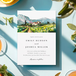 Rustic Winery liggande Bröllop Inbjudningar