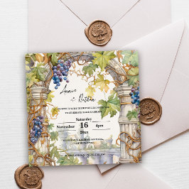 Rustic Winery Theme Grapevine Wedding bjudande Inbjudningar