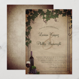Rustic Winery Vineyard Wedding bjudande Inbjudningar