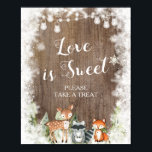 Rustic Winter Animals Woodland Kärlek är Sweet Bab Poster<br><div class="desc">Rustic Winter Animals Woodland Kärlek är Sweet Baby Sign</div>