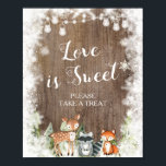 Rustic Winter Animals Woodland Kärlek är Sweet Bab Poster<br><div class="desc">Rustic Winter Animals Woodland Kärlek är Sweet Baby Sign</div>